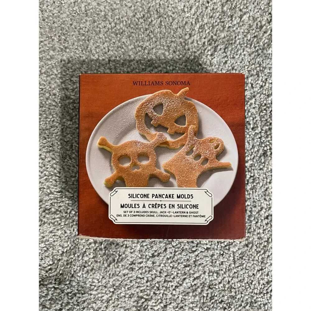 Williams Sonoma Halloween Silicone Pancake Molds Set of 3 Skull Ghost Pumpkin